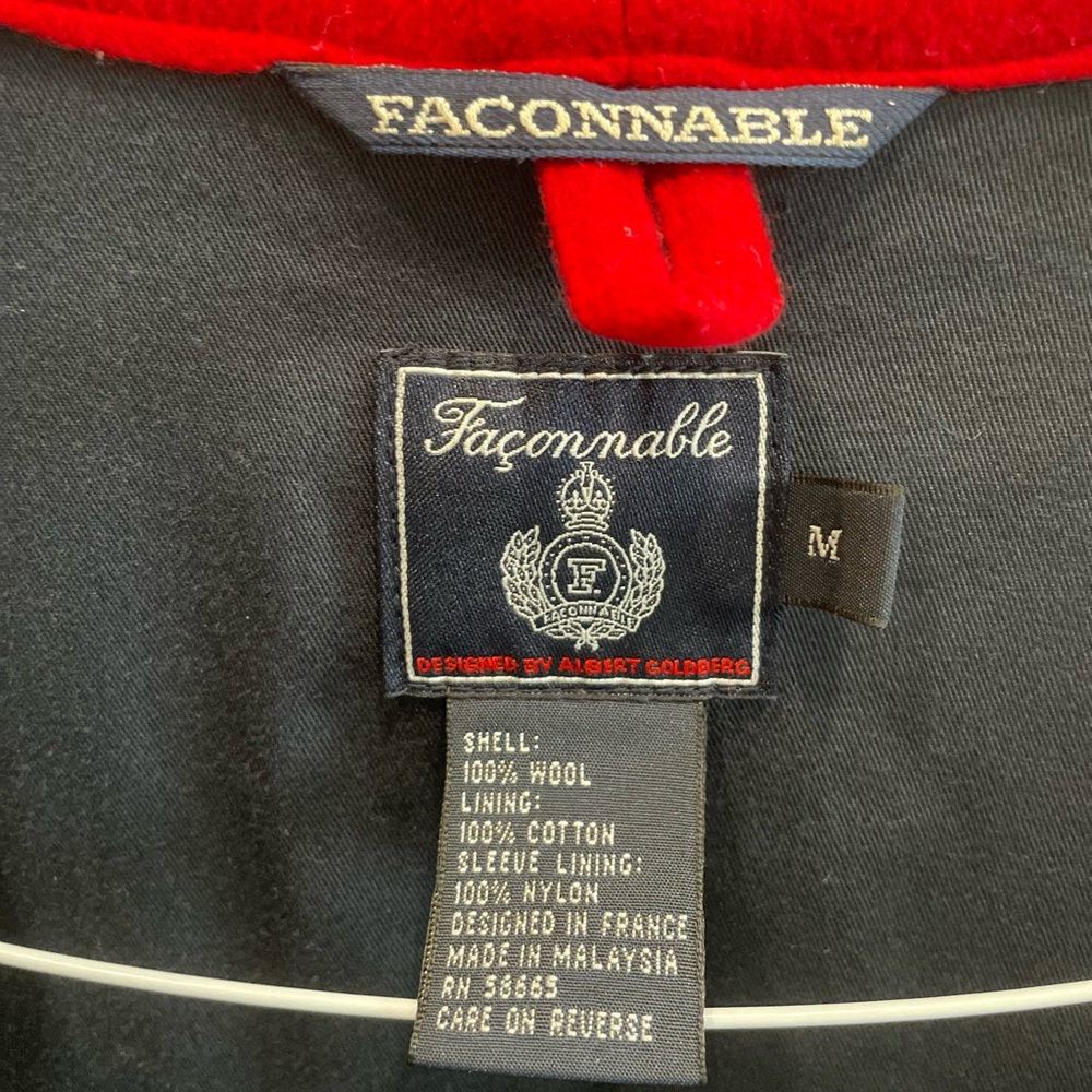 Faconnable red hooded wool jacket size M - Picture 4 of 8
